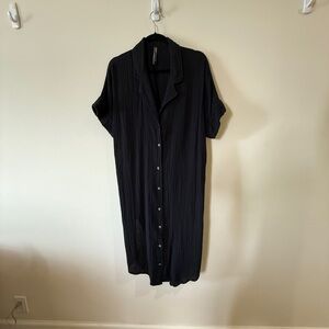 Anthropologie Black Bottom Up Dress or Long Top